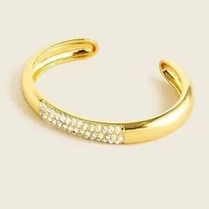 J. CREW Polished Golden Pave Open Cuff Bracelet (M/L)